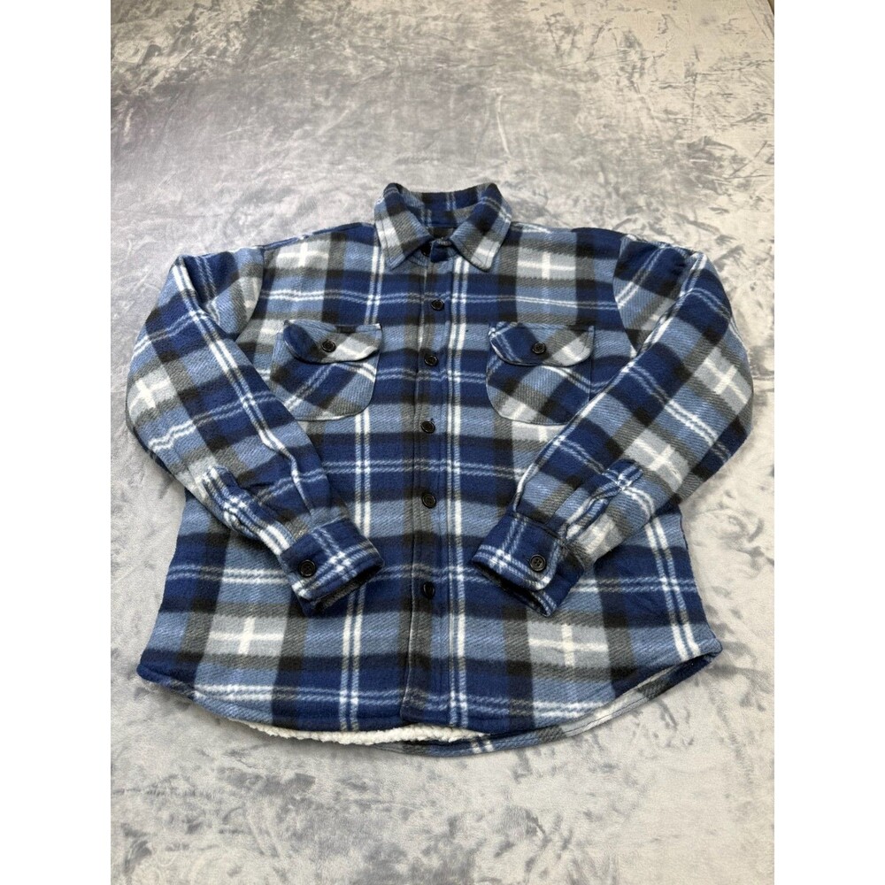 Grit Iron Workwear Heavy Construction  RN#112148  Size M Plaid Sherpa Comfy